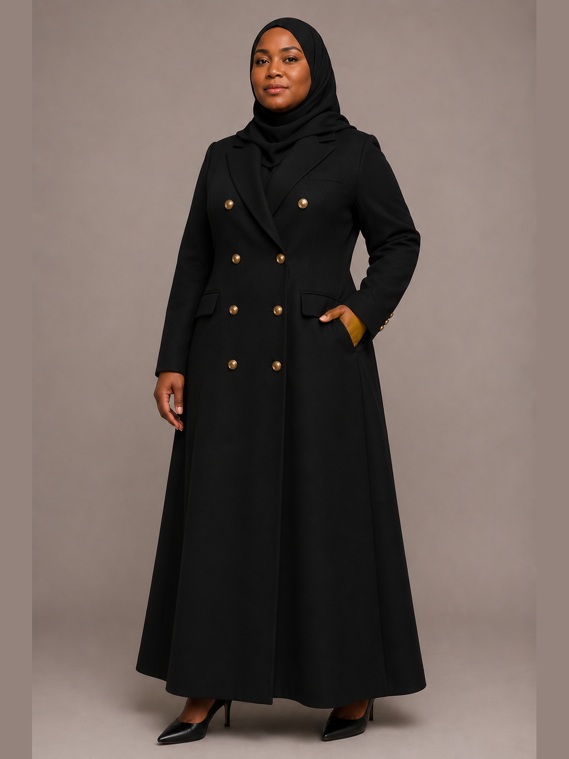 Double-Breasted Blazer Dress - Black