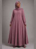 Pintuck A-Line Abaya Dress (Mauve)