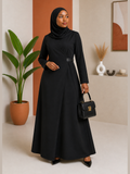 Wrap-Front Belted A-Line Abaya