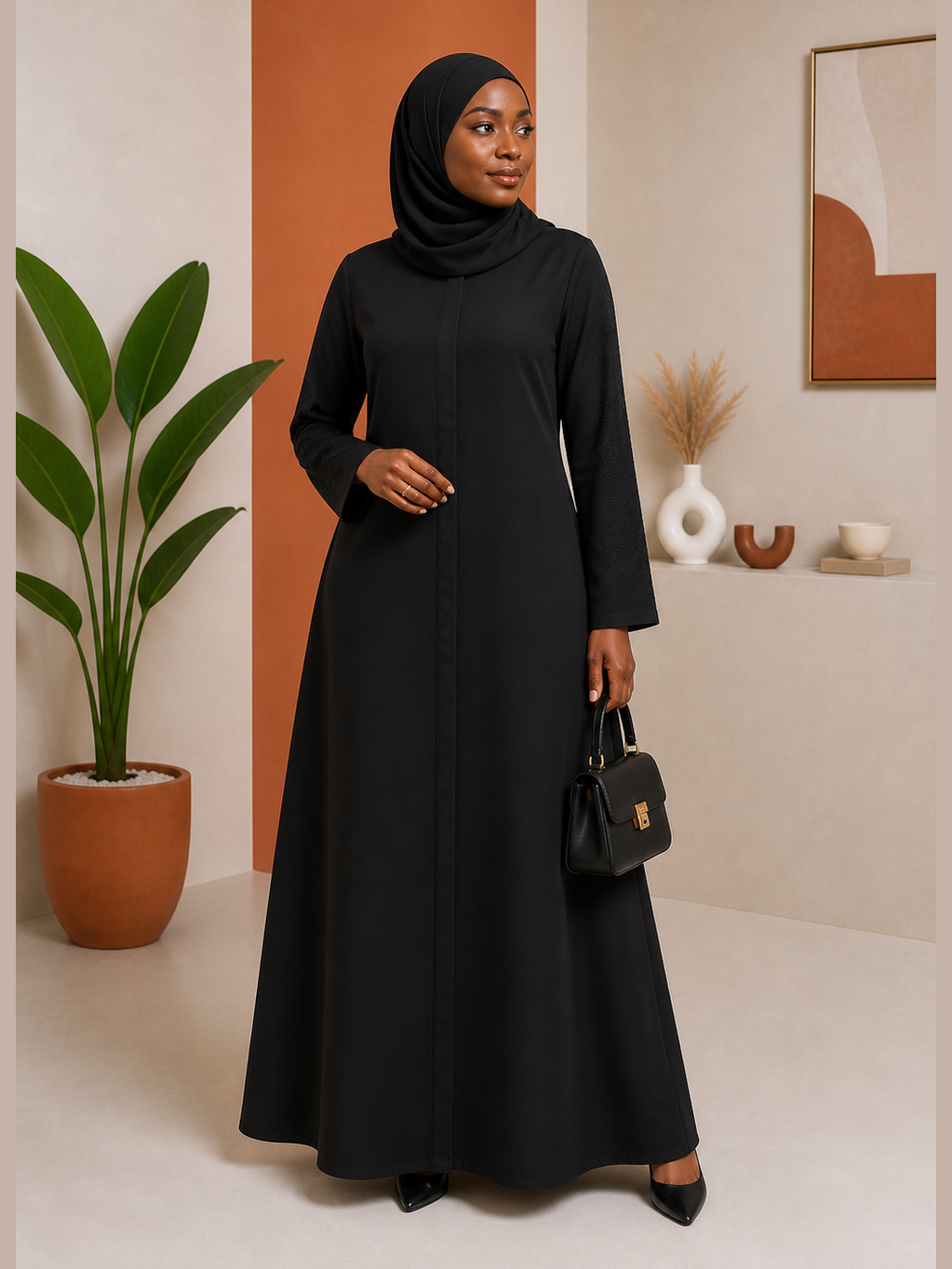 Classic Plain A-Line Abaya