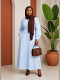 Belted Button-Front Maxi Shirt Dress