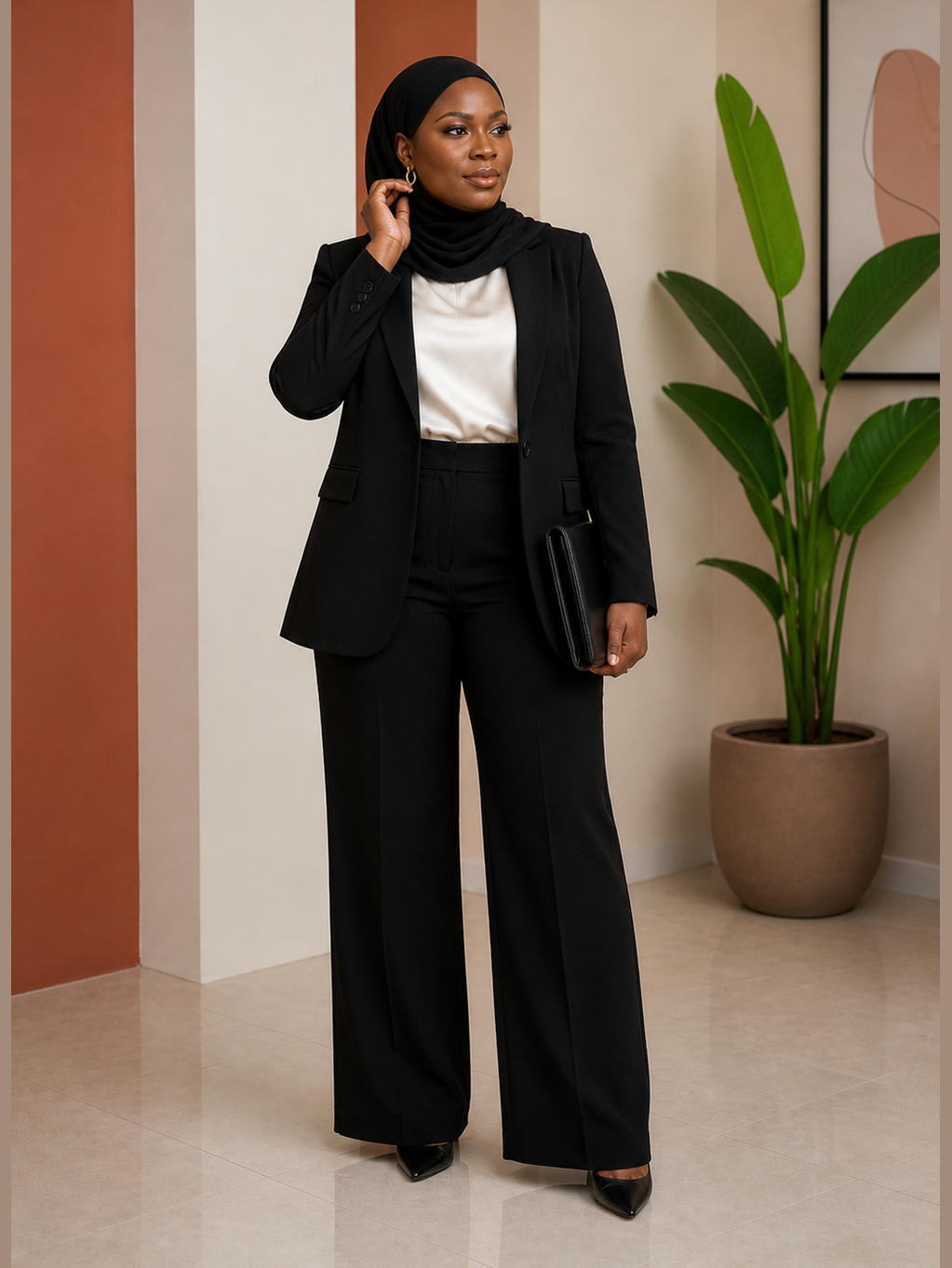 Tailored Blazer & Wide-Leg Trouser Power Suit 2
