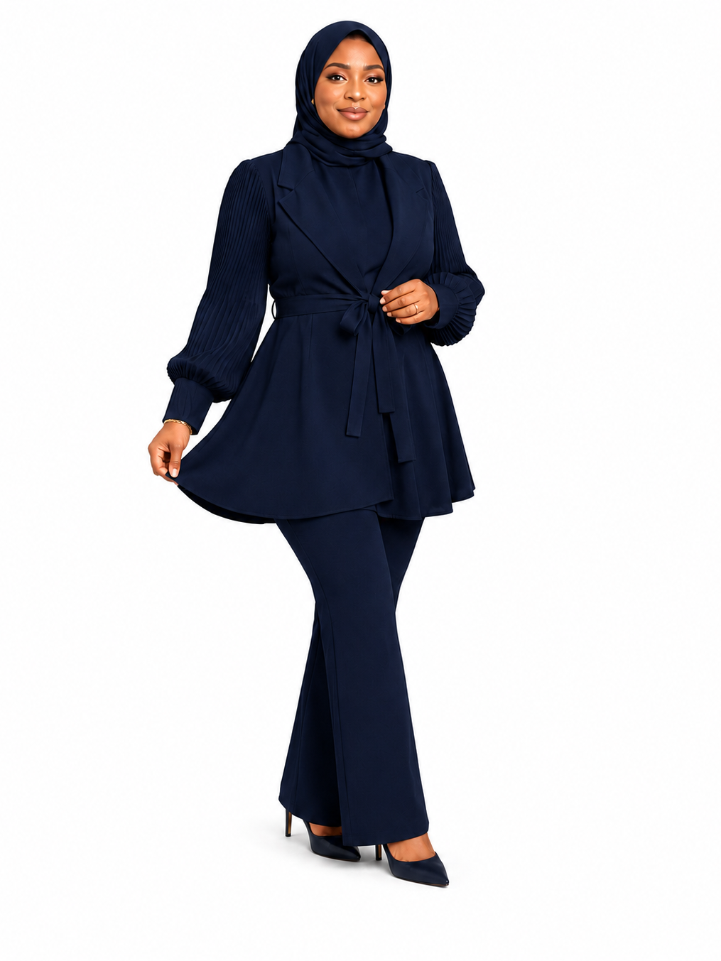 Peplum Blazer and Pants - Navy