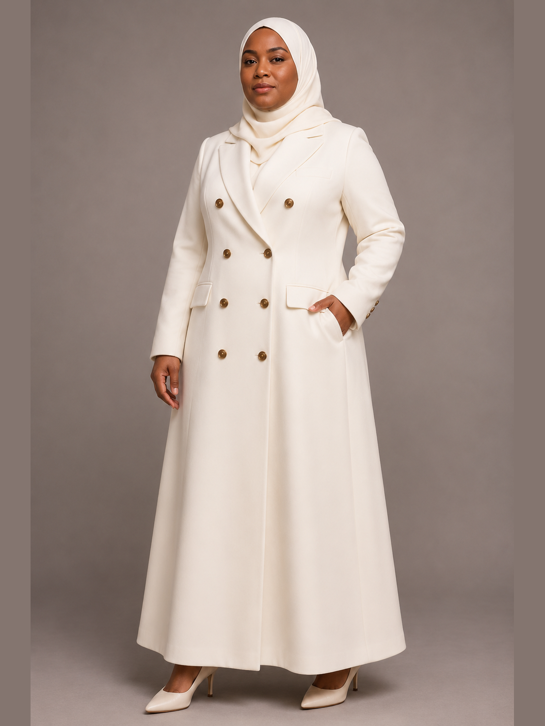 Double-Breasted Blazer Dress - Ivory