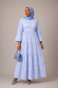 Zahrah Navy Peplum Top and Mermaid Maxi Skirt
