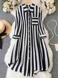 Plus Size Striped Button-Front Shirt With Pockets