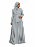 Asymmetric Blazer Dress - Silver Grey
