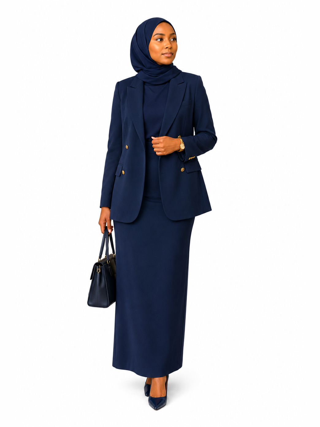 Short Tailored Blazer Dress - Navy