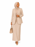 Short Tailored Blazer Dress - Beige