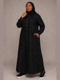 Denim Shirt Maxi Dress (Black)