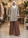 Striped Tunic with Pants (Brown)
