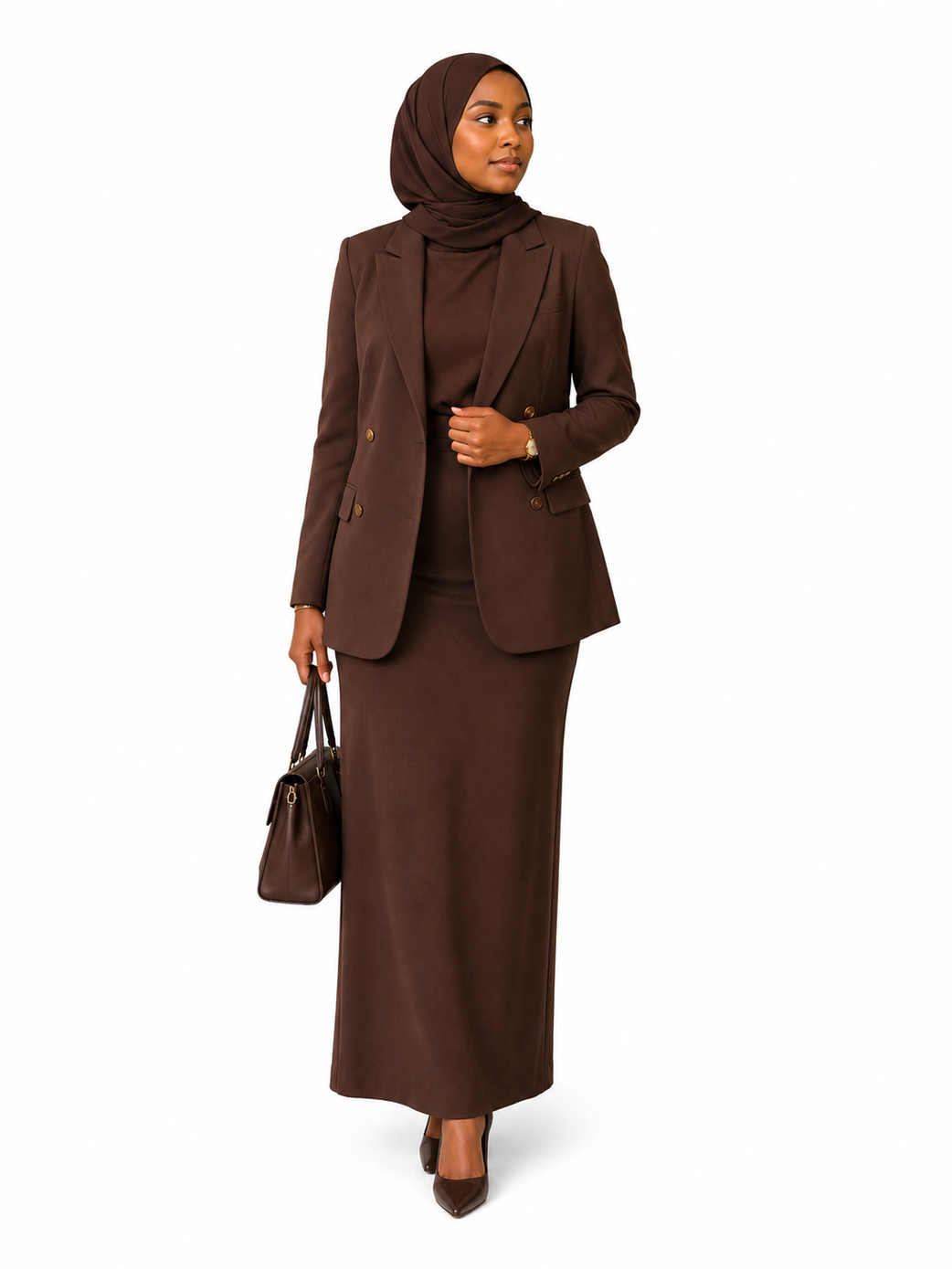 Classic Blazer Dress - Brown