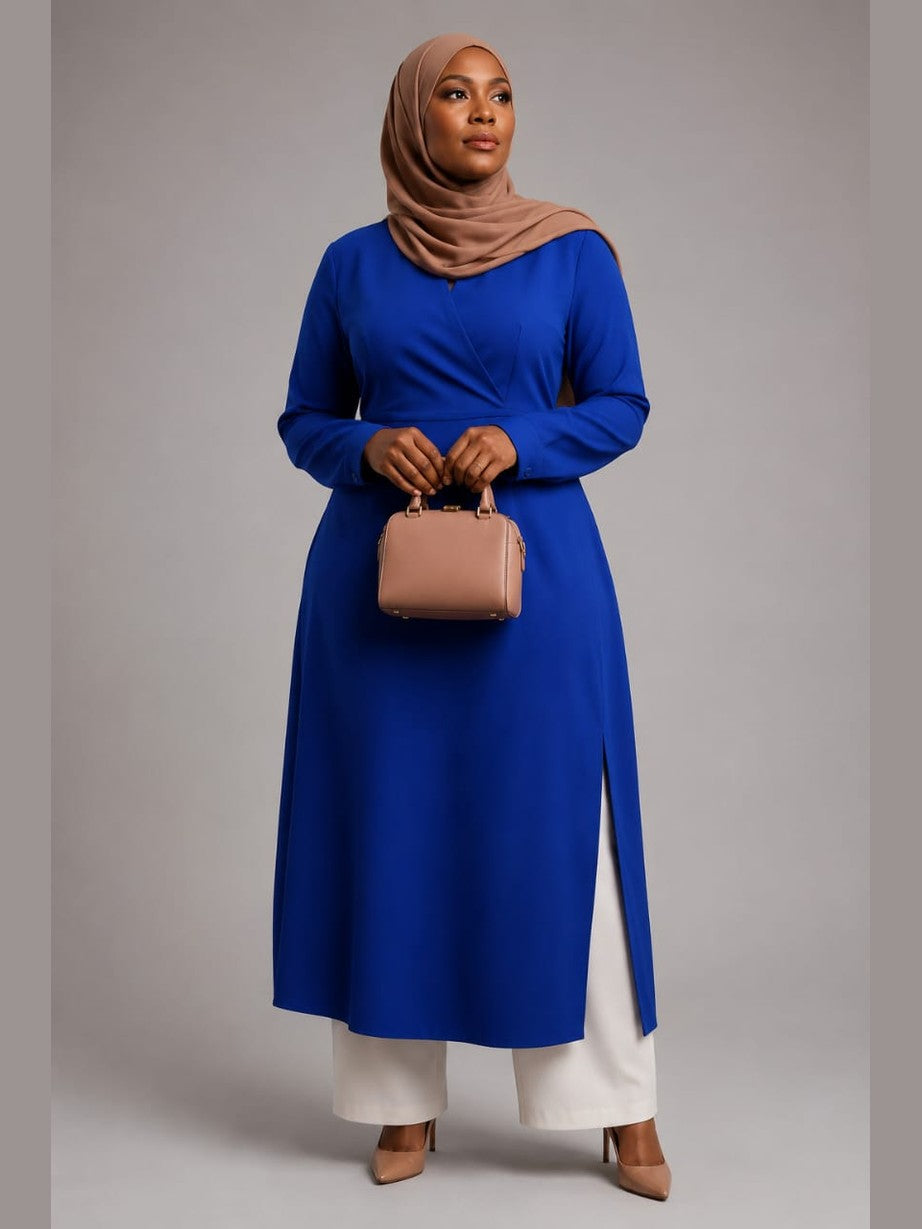 Wrap Tunic with Pants (Royal Blue)