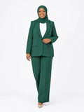 Tailored Blazer & Pants Power Suit - Green