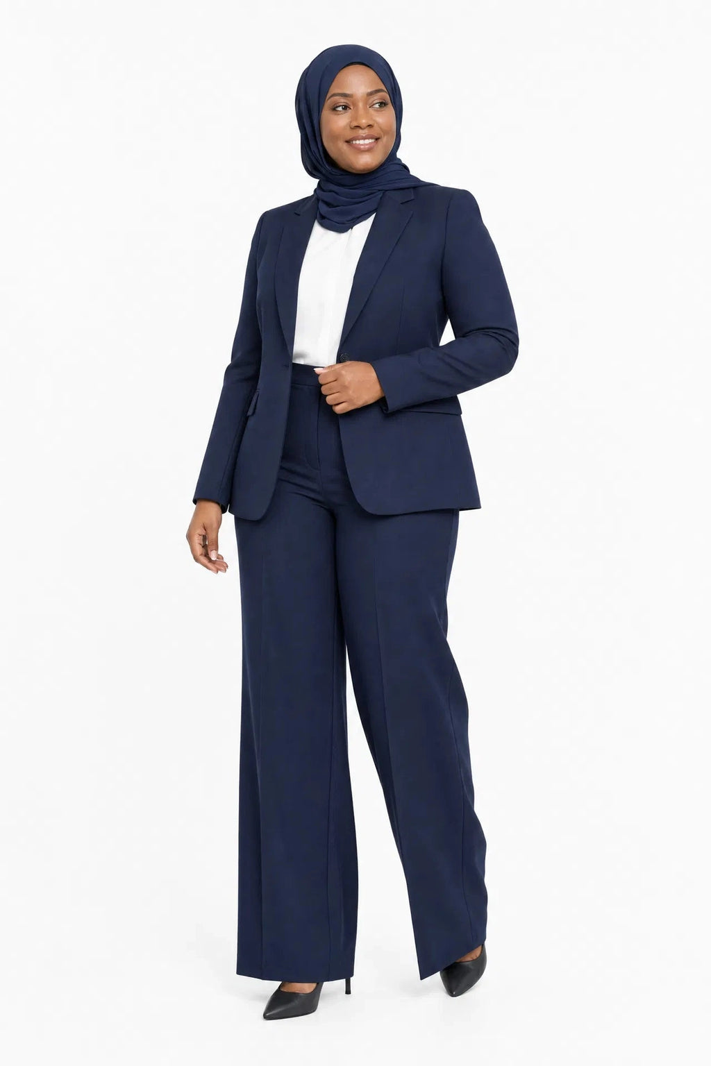 Tailored Blazer & Pants Power Suit - Navy