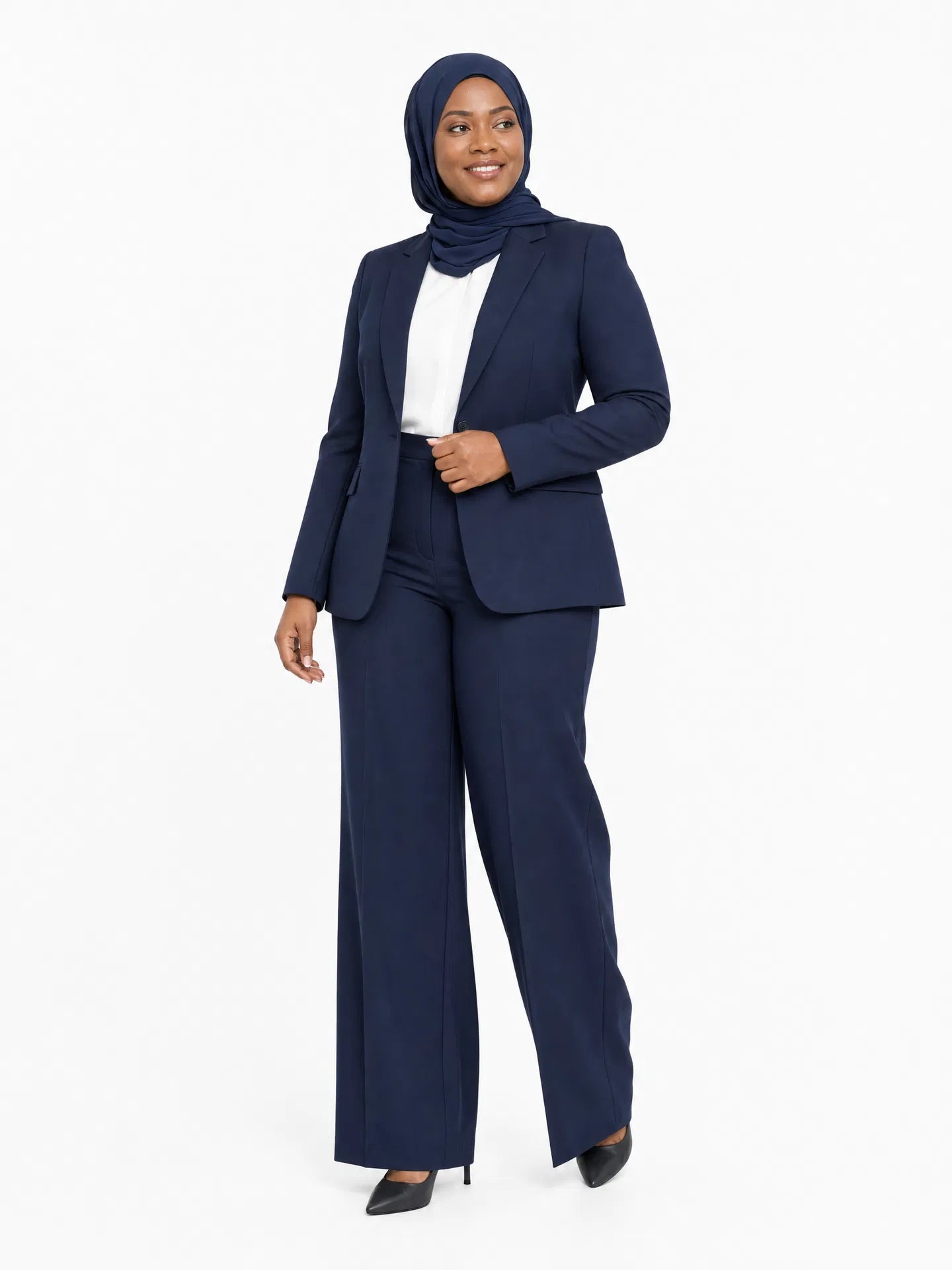 Tailored Blazer & Pants Power Suit - Navy