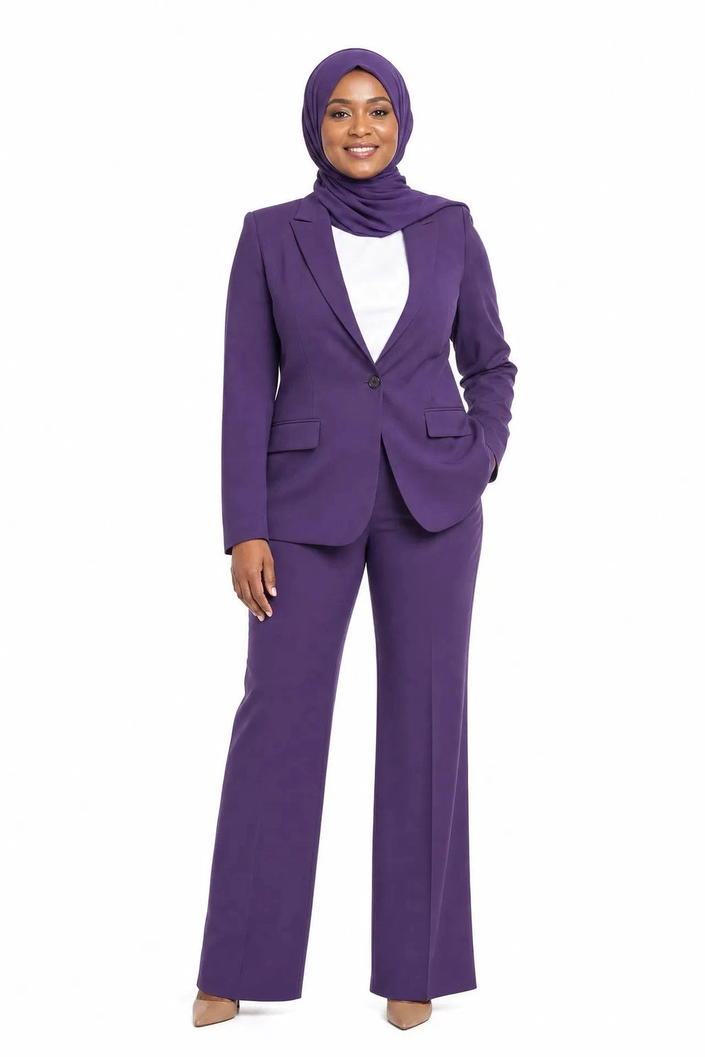 Tailored Blazer & Pants Power Suit - Purple