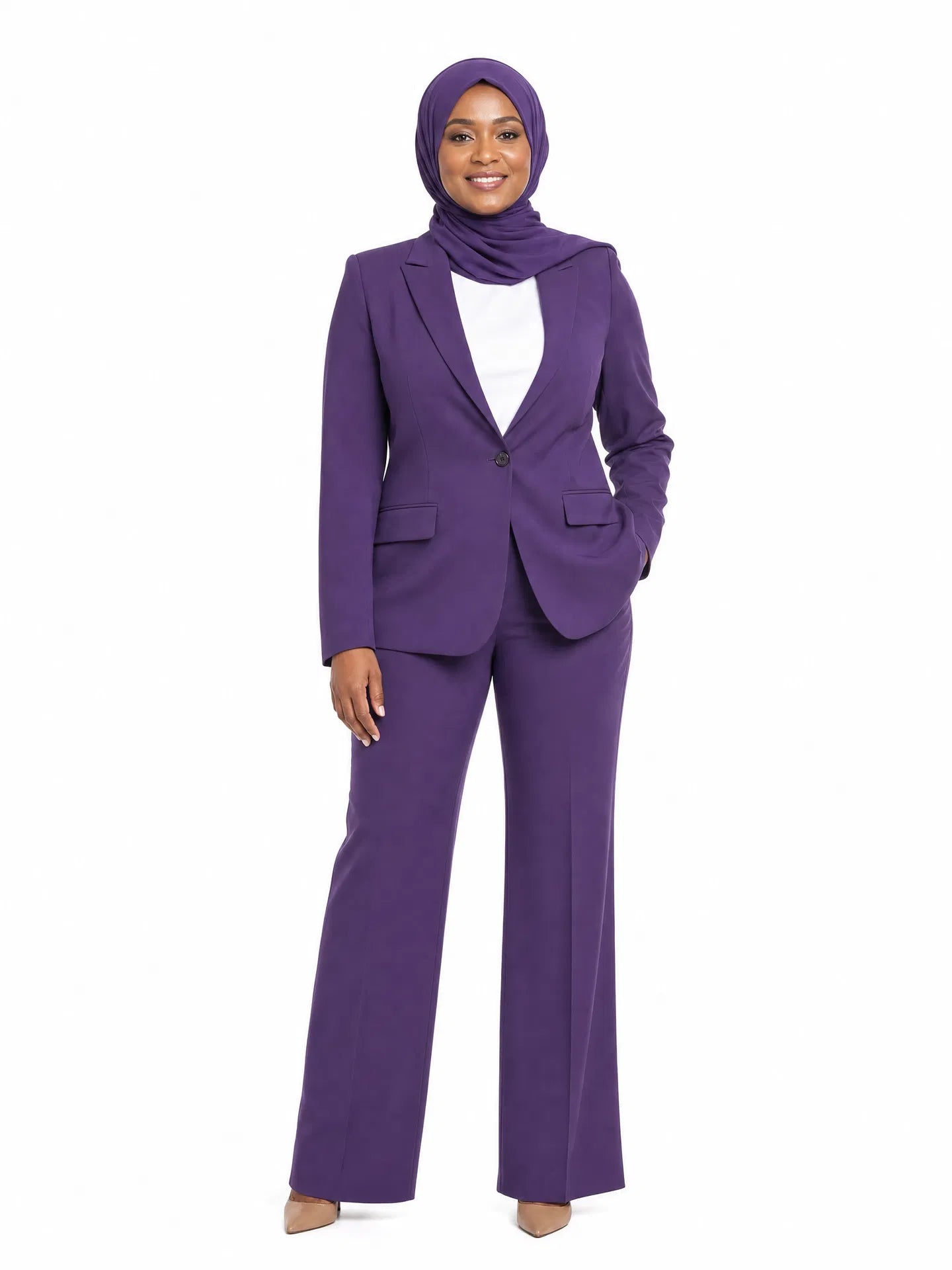 Tailored Blazer & Pants Power Suit - Purple