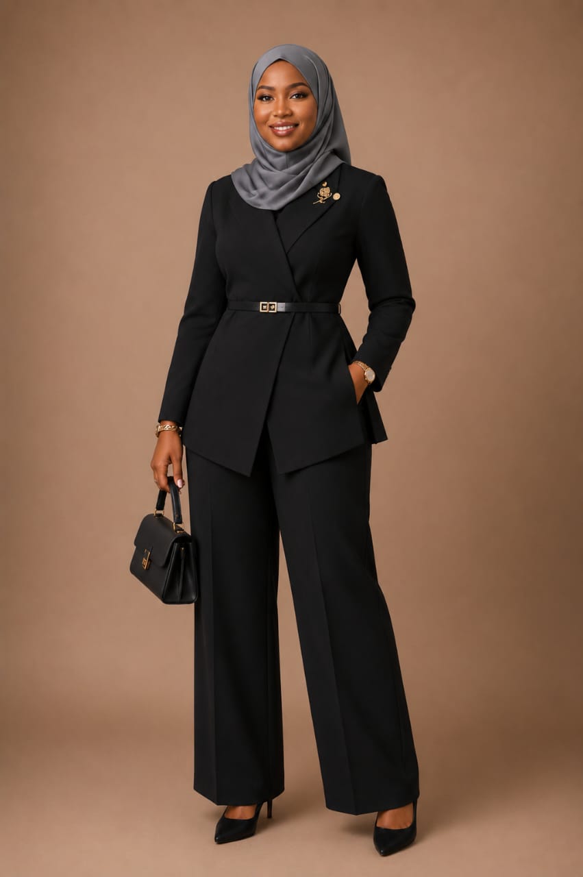 Zahrah Long Open Blazer Pants and Inner
