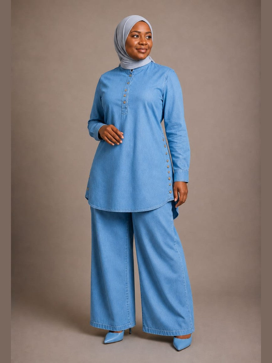 Denim Tunic and Pants Set