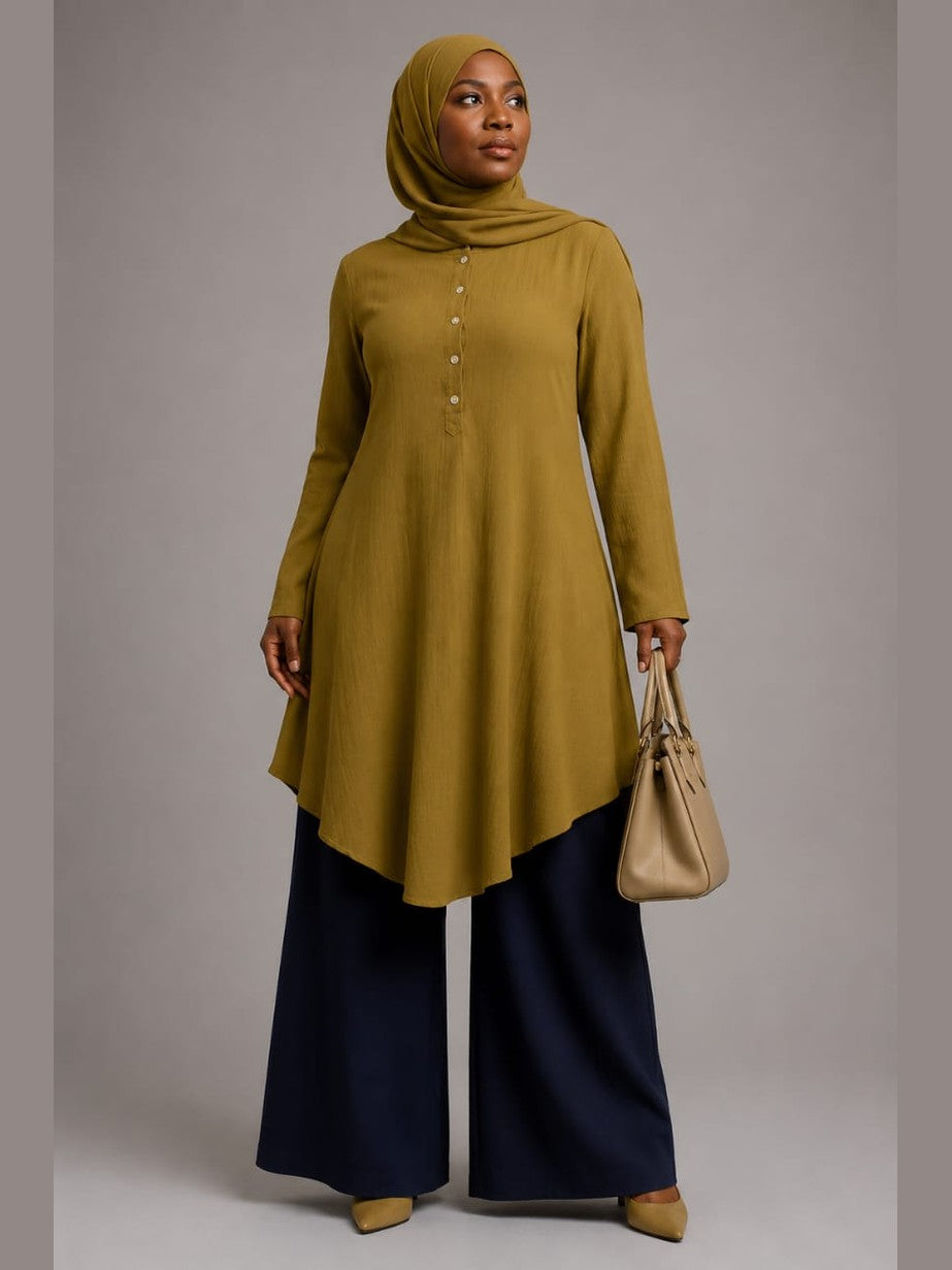 Asymmetric Tunic with Pants (Olive)