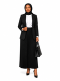 Pleated Blazer Dress - Black
