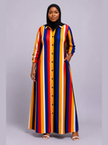 Multicolour Vertical Stripe Shirt Dress