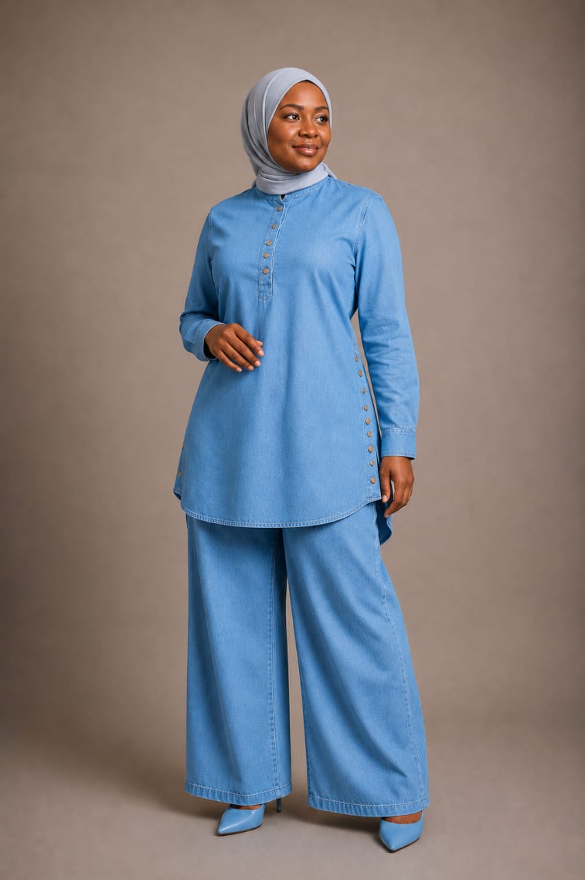Denim Tunic and Pants Set
