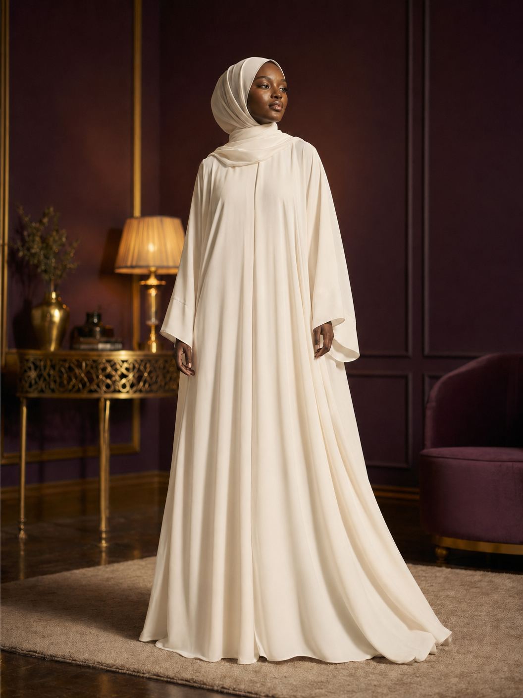Amira Lace-Trim Kaftan